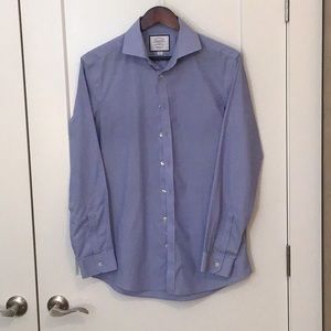 Charles Tyrwhitt Blue Non-Iron Blue Super Slim Fit 15 1/2 x 34 Dress Shirt